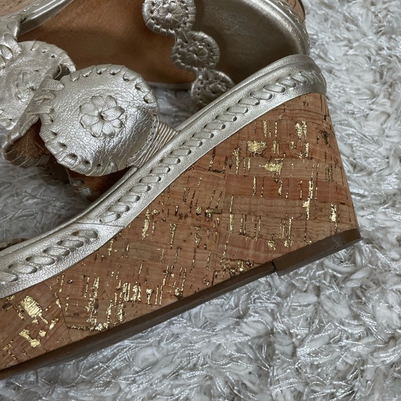 Jack Rogers Platinum Leigh Wedge Sandals Soft Gold - Picture 9 of 11